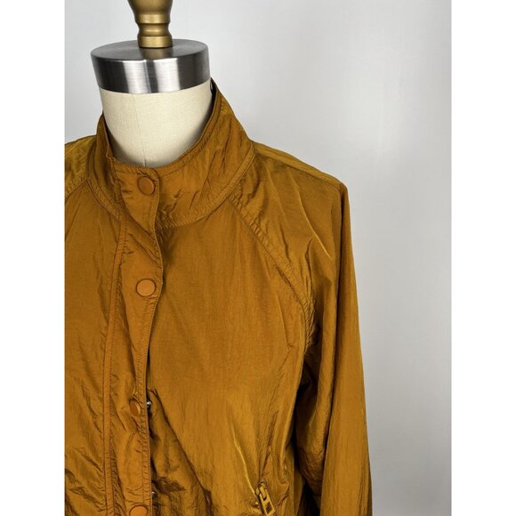 GOOD AMERICAN Essentials Shine Track Jacket Sz 3 Large Bronze - Picture 6 of 10